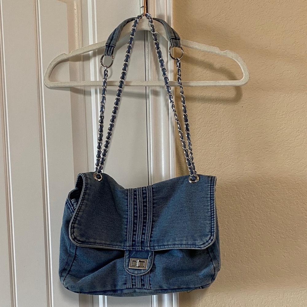 Blue Denim Shoulder Bag - Picture 3 of 9